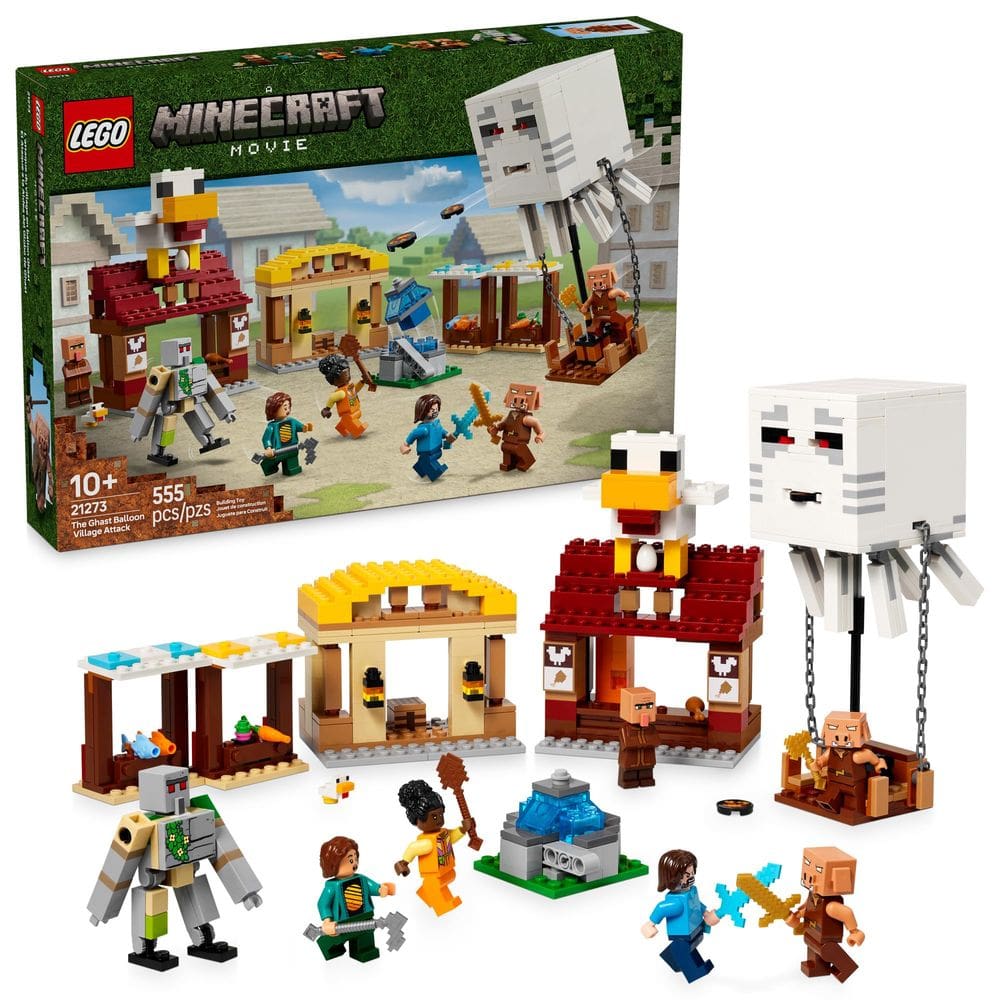 Conjunto de construção de brinquedos LEGO Minecraft The Ghast Balloon Village