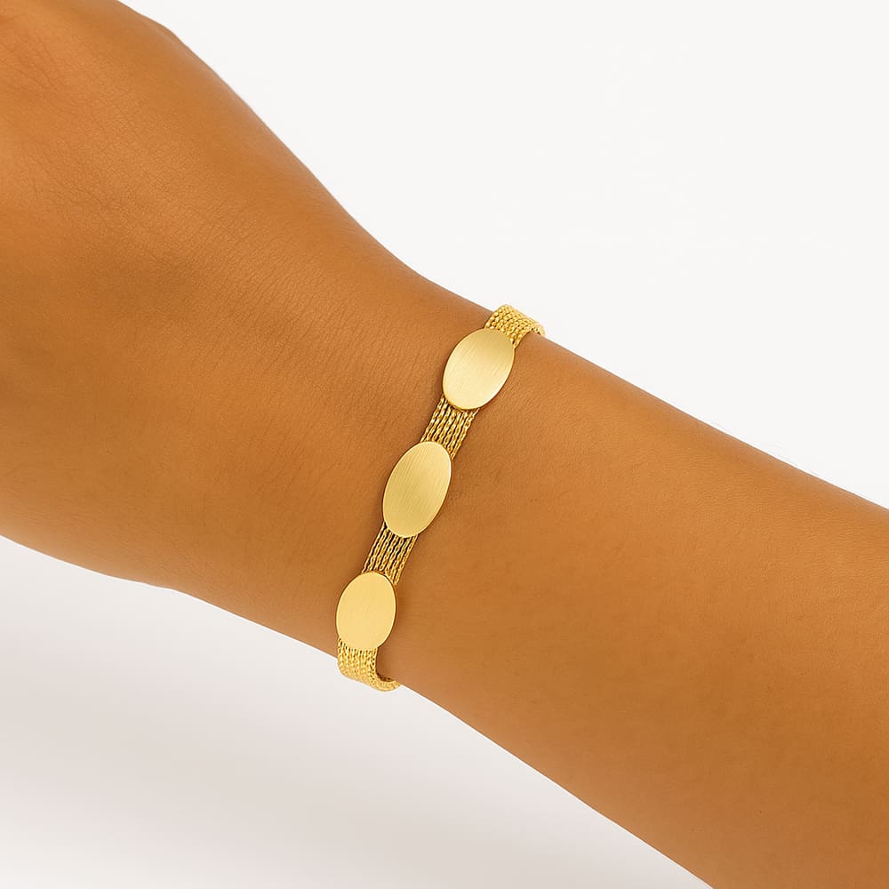 Pulseira Feminina Dourada Minimalista Luxo Elegante