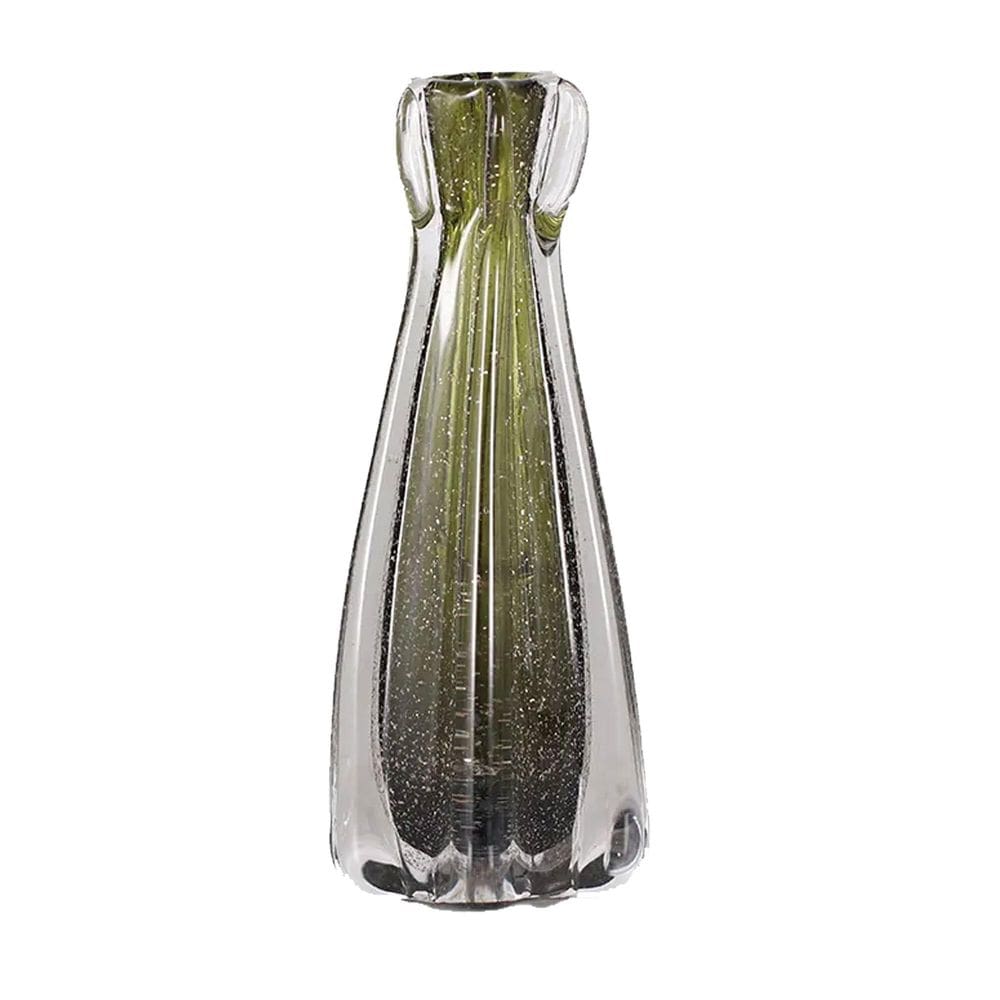 Vaso Decor Murano Vidro 18X6,5Cm Fino Acabamento - Verde