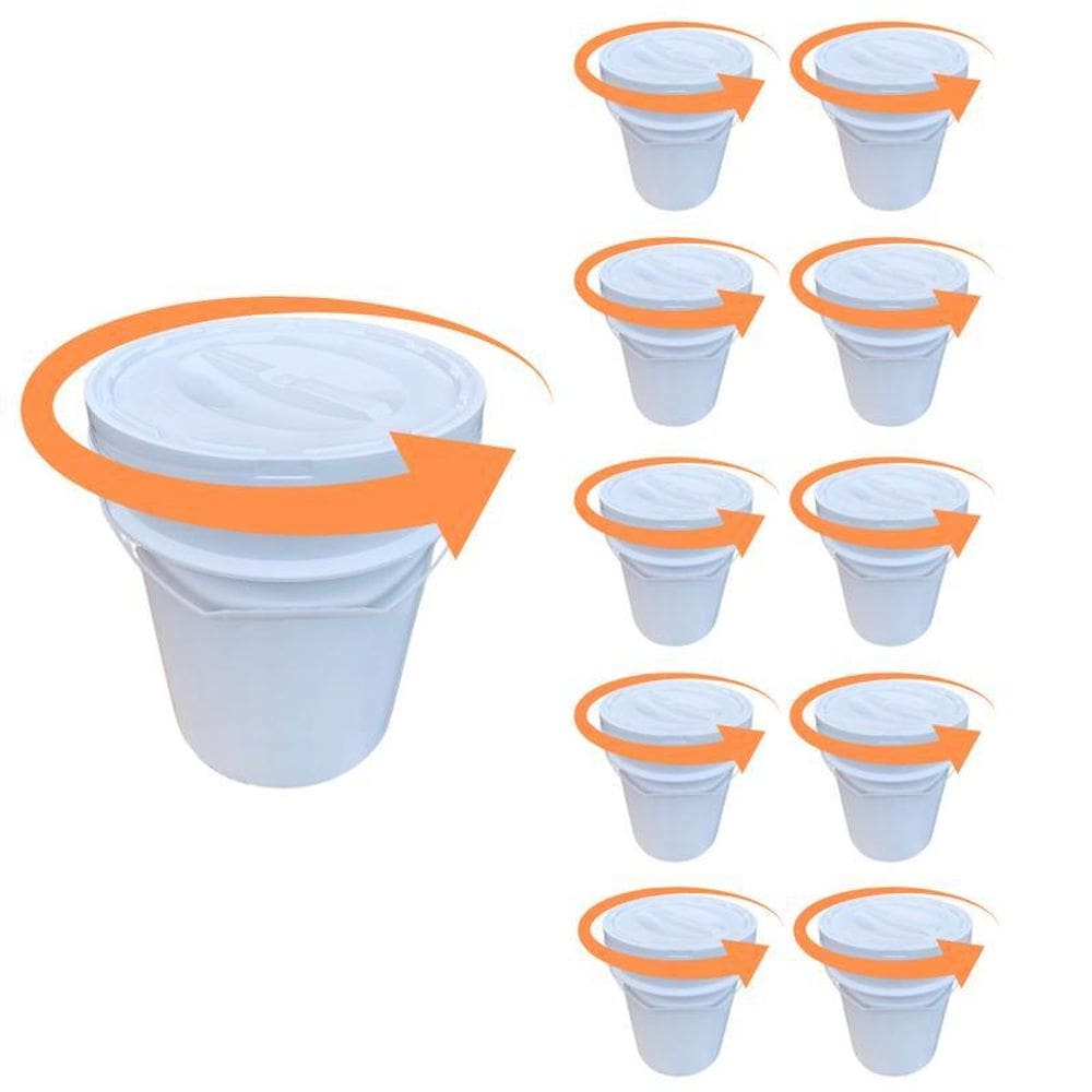 Pote Para Ração De Gato 20 Litros Tampa Rosca-Kit 10 Pçs