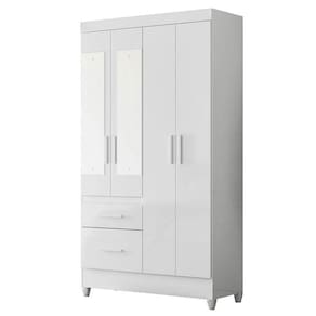 Guarda Roupa Infantil Madri 4 Portas Branco Flex Com Espelho - Moval