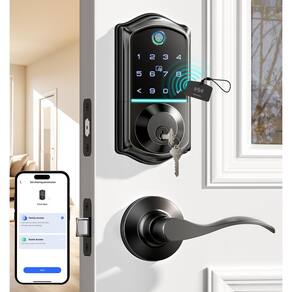 Entrada sem chave de impressão digital Smart Lock Veise VE017-L preta