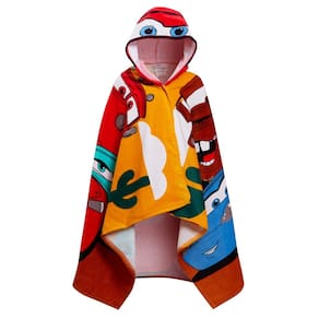 Toalha com capuz Disney Cars Lightning McQueen 100% algodão para crianças