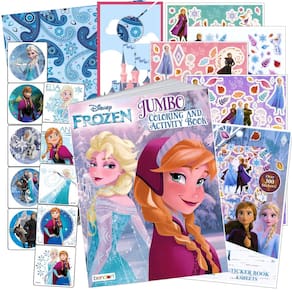 Conjunto de atividades artesanais para colorir Disney Frozen com adesivos