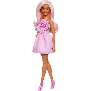 Boneca fashion Barbie Fashionistas #238 com cabelo rosa pastel