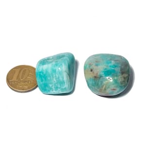 02 Unid Amazonita Rolado Verde Pedra Polido M 23mm Classe A