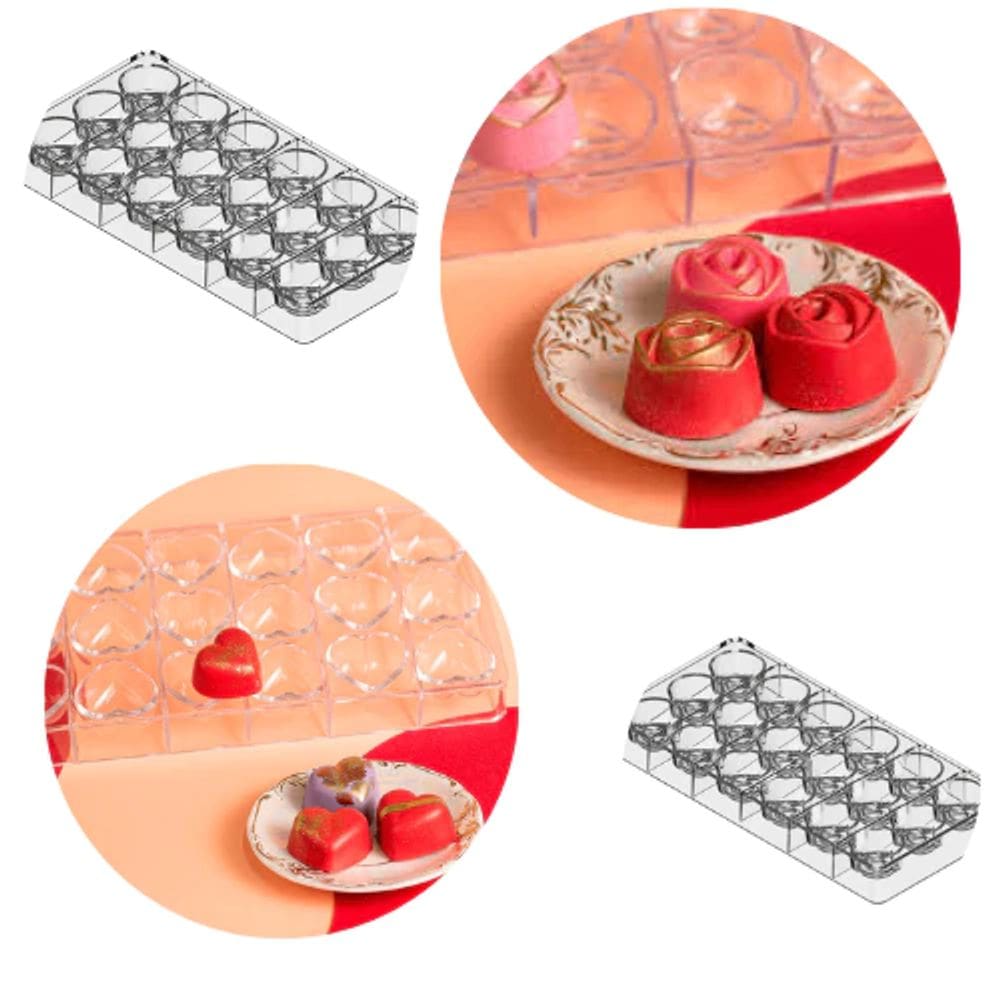 Kit Forma Chocolate Bombom Coração + Rosas Lançamento Blue Star Tabata Romero