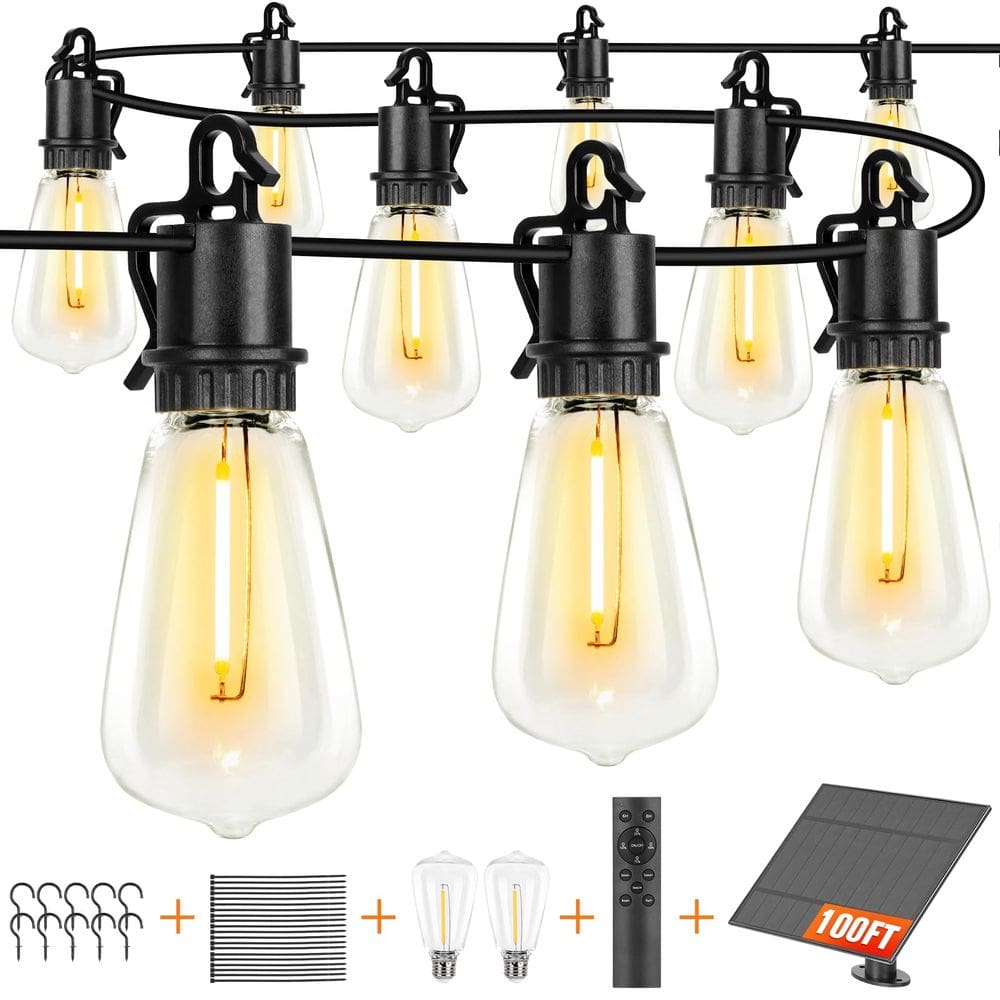 Luzes de corda externas OOLED de 100 pés com 32 lâmpadas inquebráveis