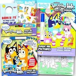 Conjunto de livros para colorir Disney Bluey Magic Ink Kids com adesivos