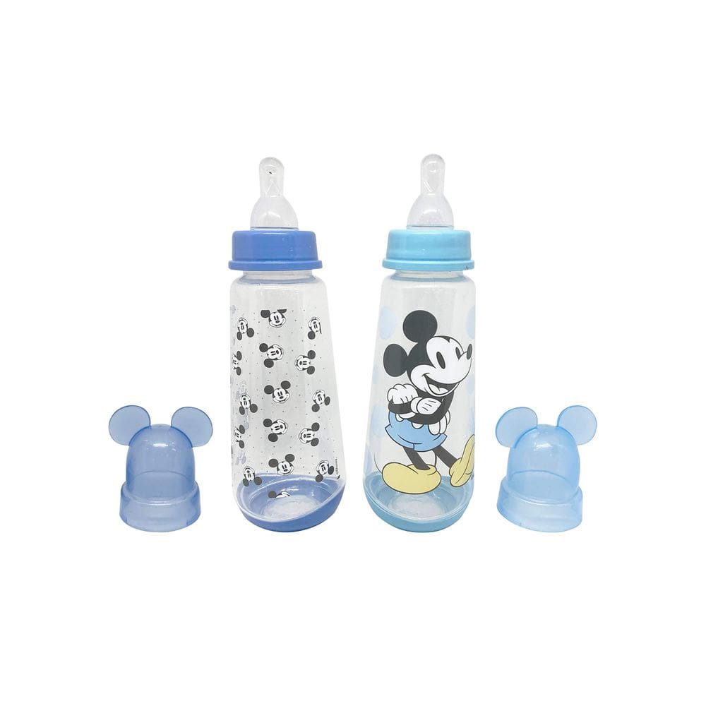 Garrafa Disney Cudlie Mickey Mouse Baby Boy 270 ml, pacote com 2