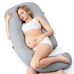 Almofada de gravidez Momcozy Dreamling U Pro com perna ajustável