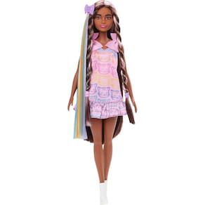 Boneca moderna Barbie Fun & Fancy com cabelo preto extra longo