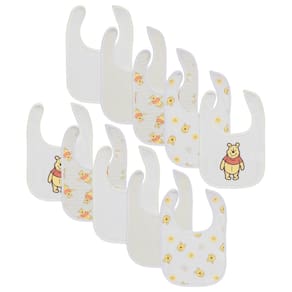 Babadores para bebês Disney Winnie the Pooh, pacote com 10 pacotes de algodão macio