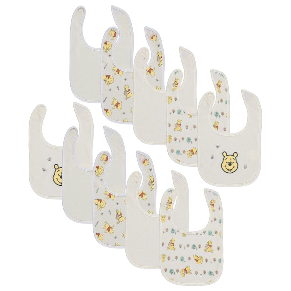 Babadores para bebês Disney Winnie the Pooh, pacote com 10 pacotes de algodão macio