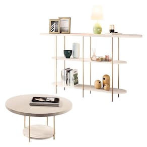 Aparador Infinity E Mesa De Centro Sky Off White - Hb Móveis