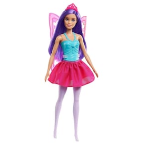 Boneca Barbie Fairy Ballerina com cabelo roxo de 12 polegadas com acessórios