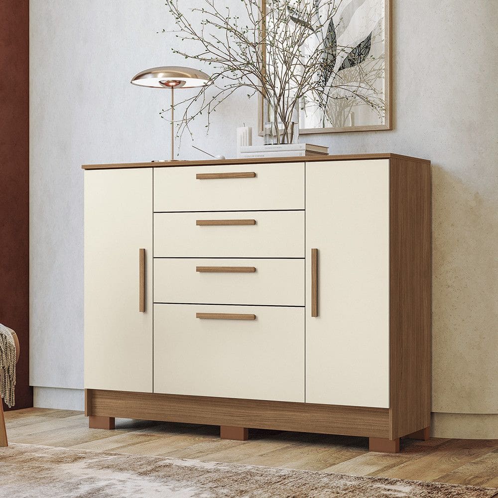 Cômoda 130,20cm 2 Portas e 4 Gavetas Eliot Estilo MM