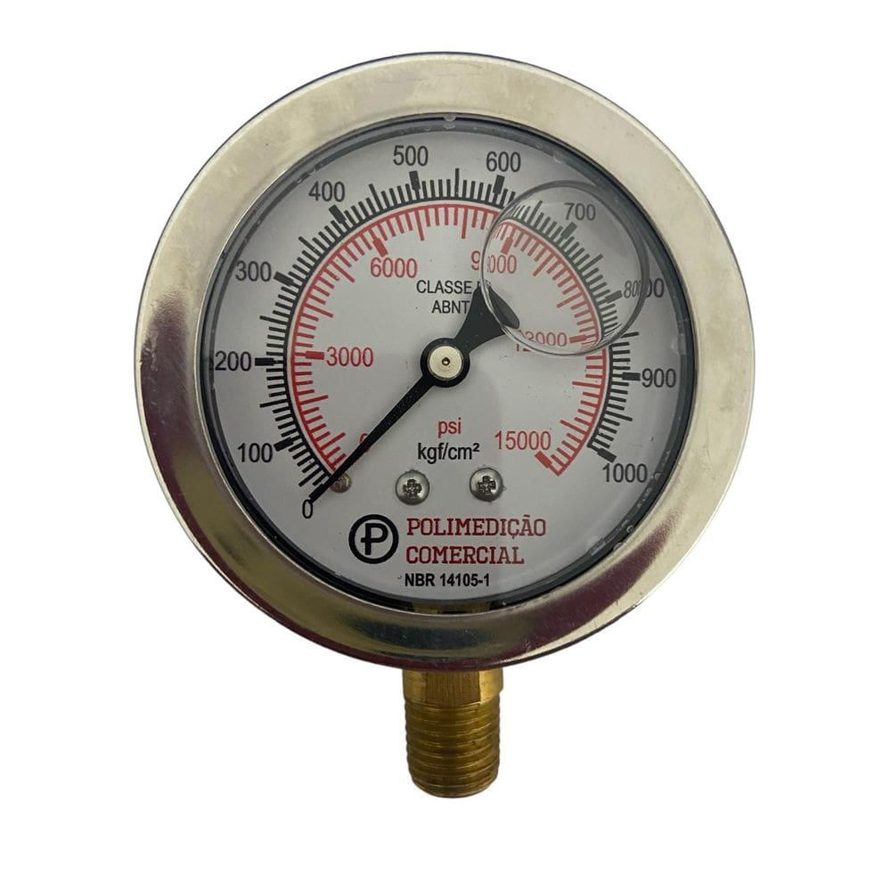 Manômetro Inox Glic. 1/4 Npt 0-1000bar 0-15.000 Psi 63mm
