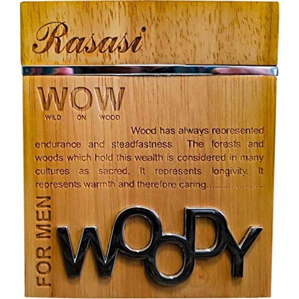 Perfume RASASI Woody Eau de Parfum 60mL para homens, aromas frutados
