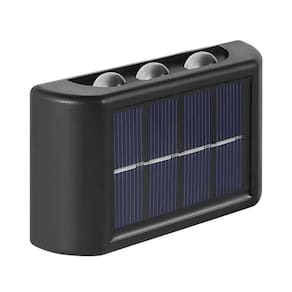 Luminária Arandela Solar Led Para Parede área Externa Jardim Garagem, Cor Led Branco 6 Fachos Impermeável