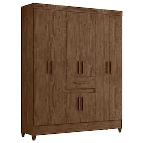 Guarda Roupa Casal Portugal 8 Portas Castanho Wood - Moval