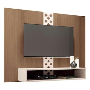 Painel Para Home Suspenso Form Castanho Off White - Hb Móveis