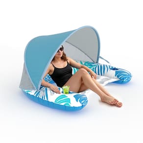 Cadeira inflável Pool Float Grand XL Lounge com dossel para adultos