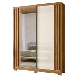 Guarda Roupa Solteiro Colorado 2 Portas Freijó Off White Com Espelho - Moval