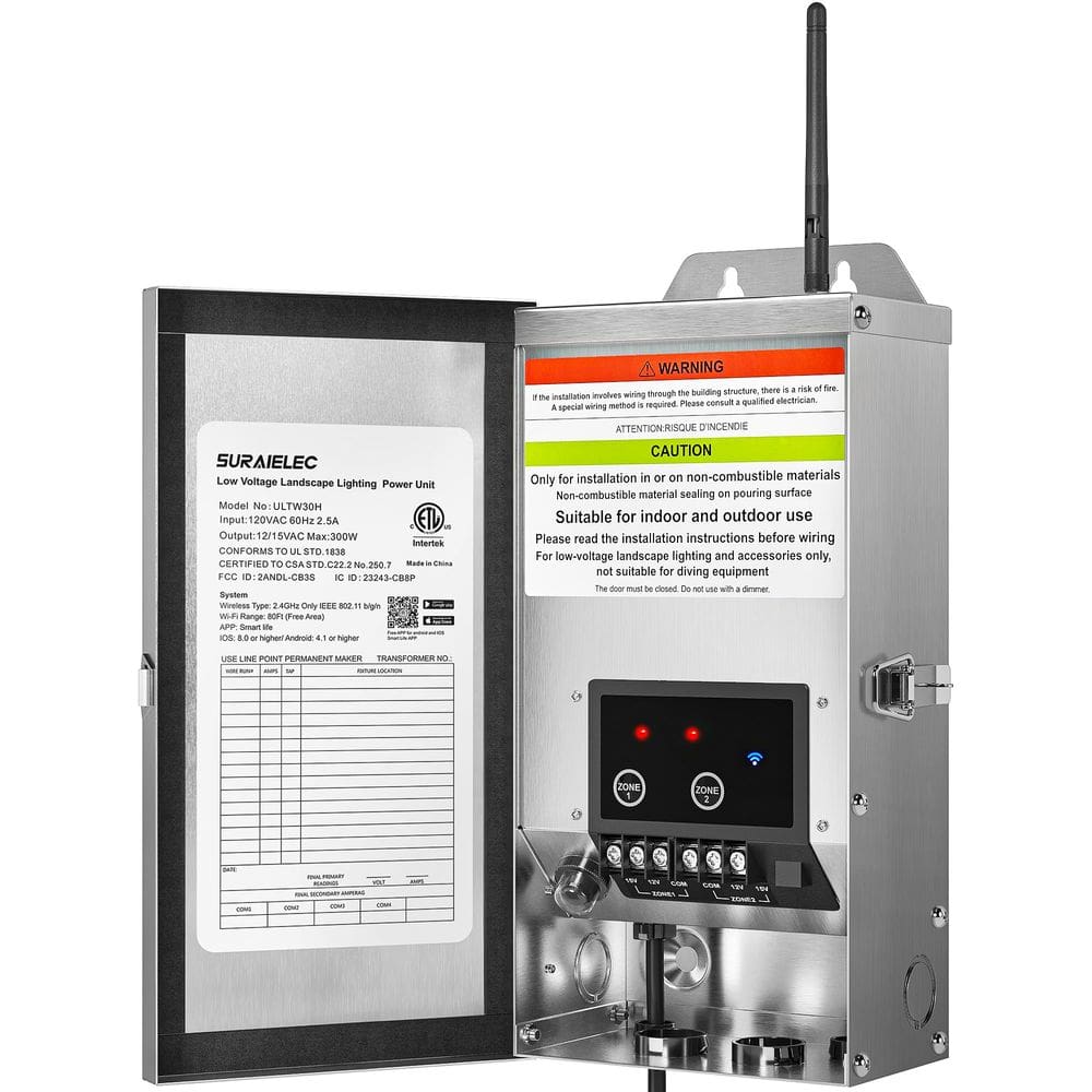 Transformador de paisagem de baixa tensão Wi-Fi inteligente 300W SURAIELEC