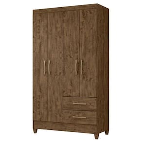 Guarda Roupa Solteiro Chile 4 Portas Castanho Wood - Moval