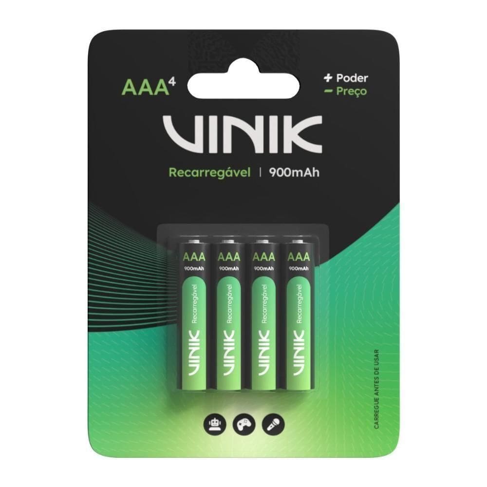 Pilha Recarregável Aaa C/4 - 900mah - Vp3ab4r