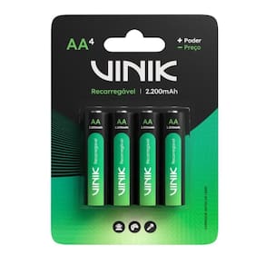 Pilha Recarregável Aa C/4 - 2200mah - Vp2ab4r
