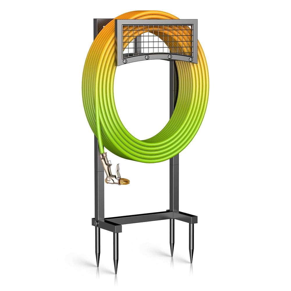 Suporte de mangueira de jardim Mogaath Heavy-Duty Metal com capacidade de 150 pés