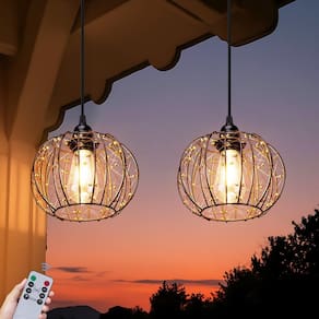 Lustre suspenso ao ar livre ALL FORTUNE operado por bateria