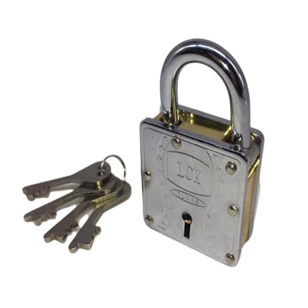 Cadeado Inviolável 70mm Com Chave Frontal Para Portão E Fechadura Externa!
