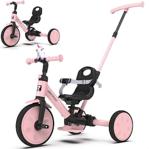 Triciclo infantil RIDYEE 5 em 1 conversível Push Trike rosa 1,5-3Y