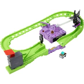 Conjunto de pistas para carros de brinquedo Hot Wheels RacerVerse Minecraft com Steve