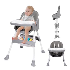 Cadeira alta para bebês MOMJOY 6 em 1 conversível com bandeja dupla