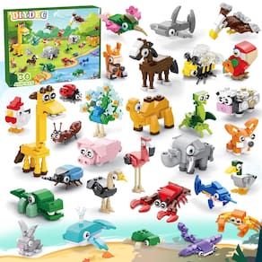 Pacote de 30 blocos de construção DIYDEC Animals para lembrancinhas de festa para crianças