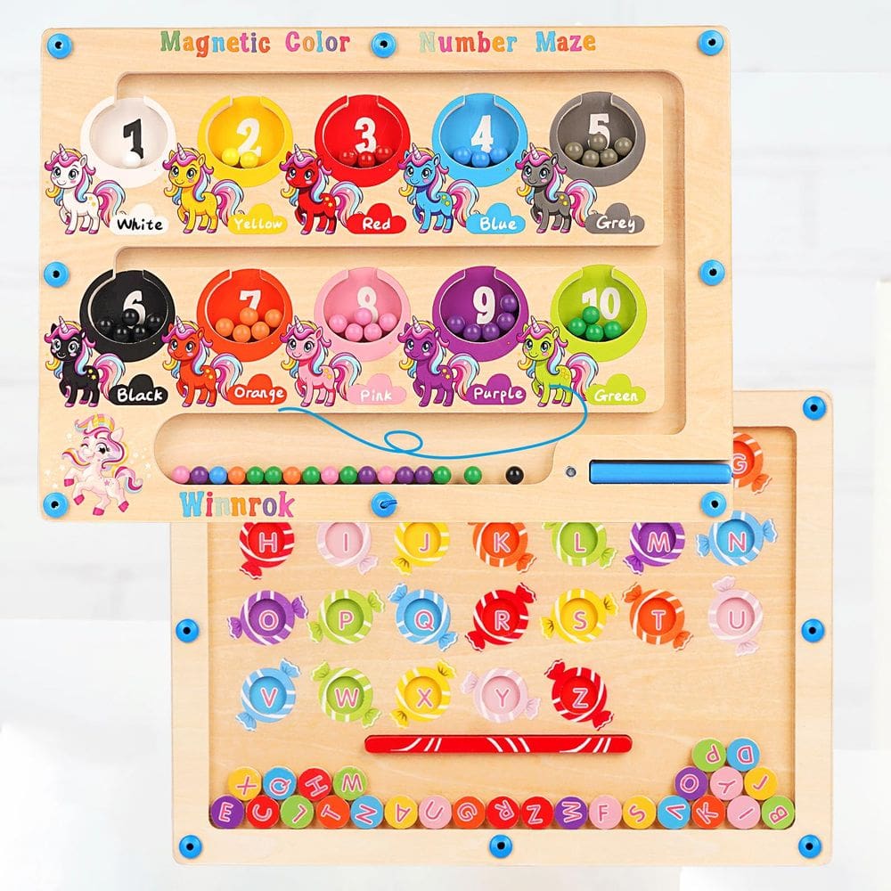 Brinquedo Magnetic Maze Montessori Winnrok 2 em 1 para crianças de 3 a 5 anos