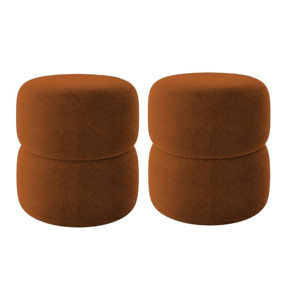 Kit 2 Puff Decorativo Estofado Para Sala Lira
