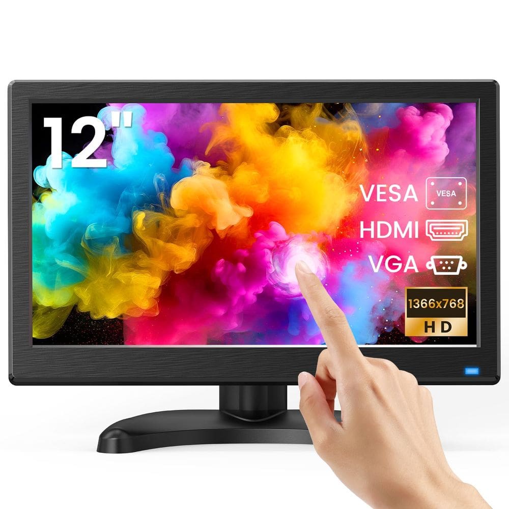 Monitor de tela sensível ao toque Eyoyo EM116ID 12 polegadas 1366x768 HDMI VGA
