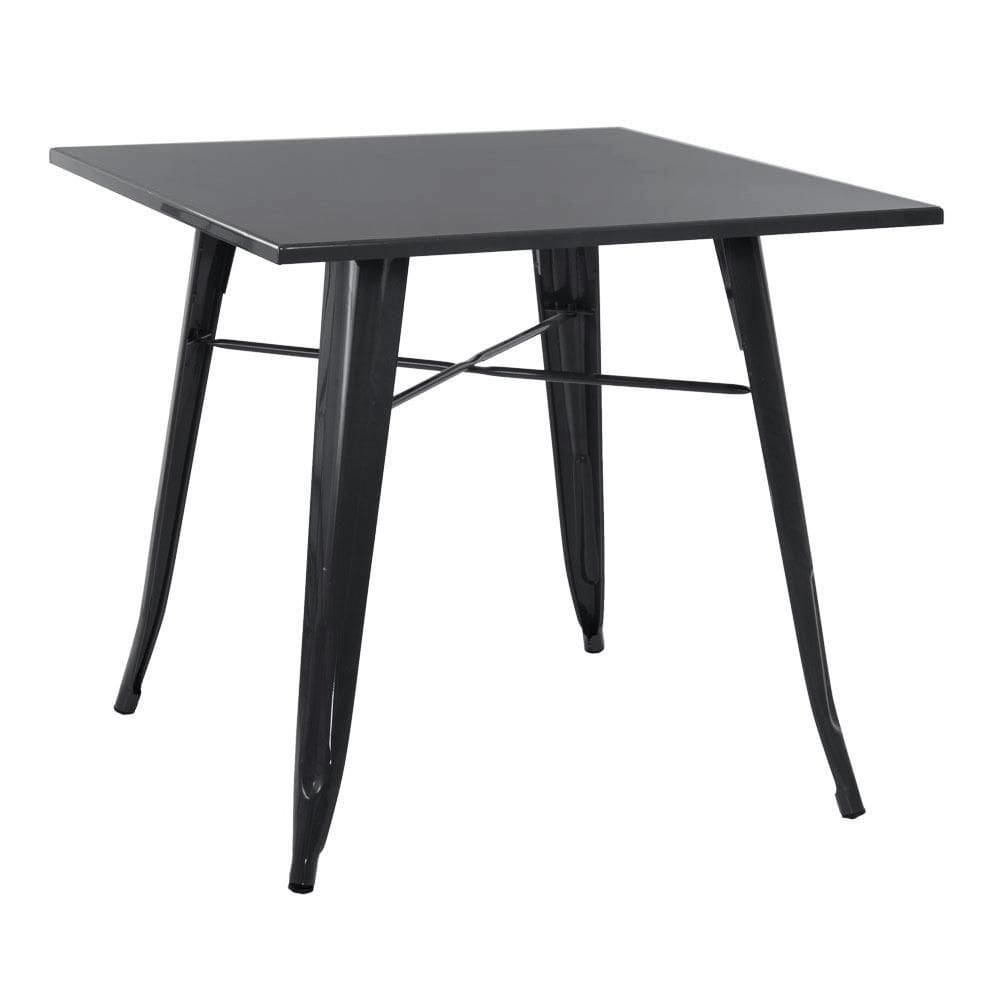 Mesa Quadrada Iron Tolix 80 X 80cm Preto Brilho Preto