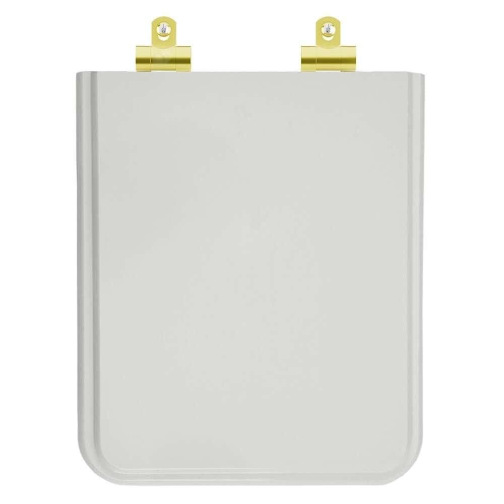 Assento Sanitário Poliester Soft Close Square Cinza Platina (Cinza Claro) para vaso Incepa com Ferragem Dourada