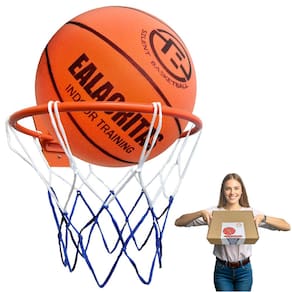 Conjunto de basquete Ealacritas Silent com aro e bola dobráveis