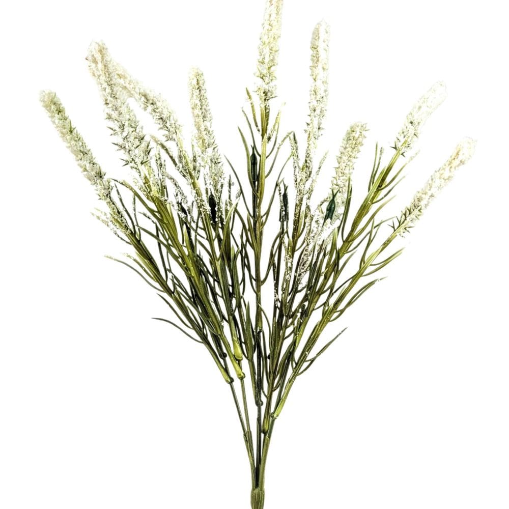 Lavanda Branca 5 Galhos 33Cm Buquê Flor Planta Artificial