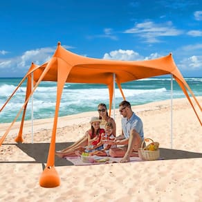 Barraca de praia LAKEEN 10x10ft Sun Shelter UPF50+ para 8 pessoas