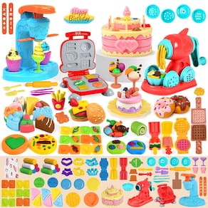 Conjunto de massa Aprilwolf 70 PCS 4 em 1 para crianças com sorveteira
