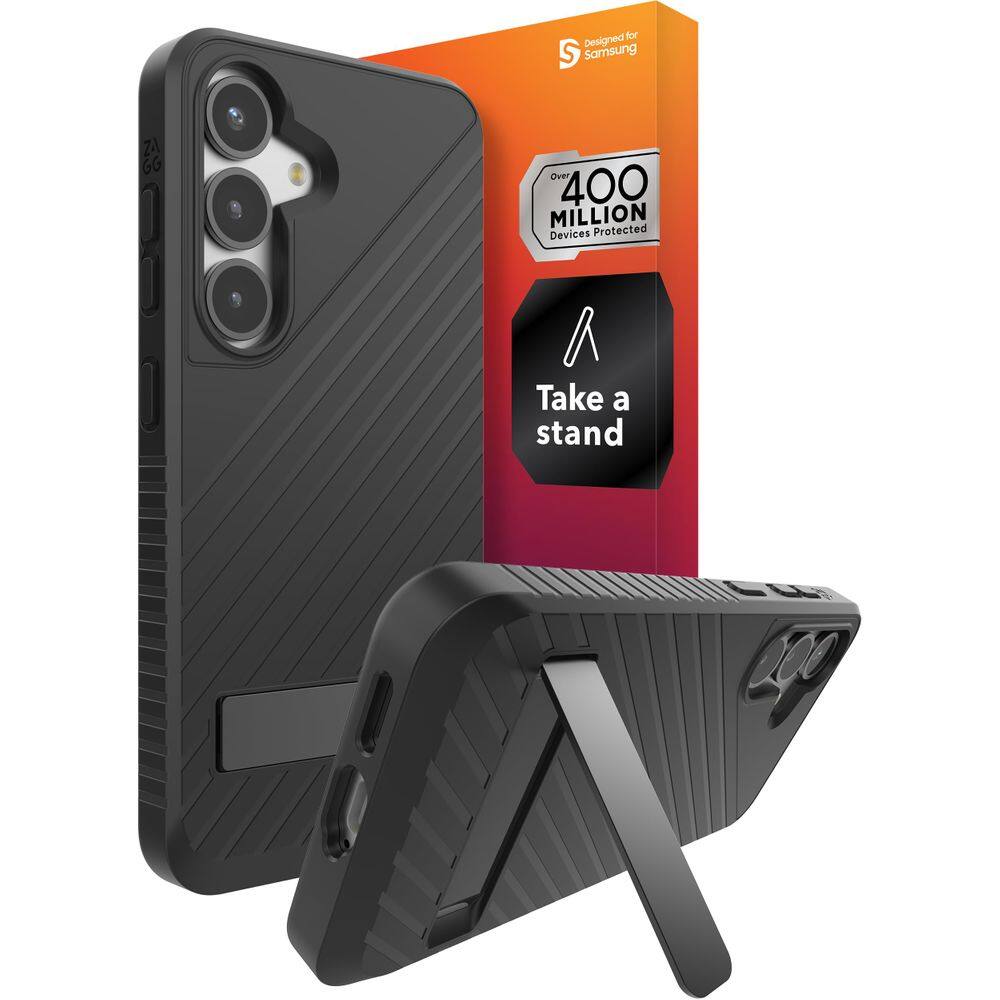 Capa ZAGG Denali para Samsung Galaxy S25 com suporte preta