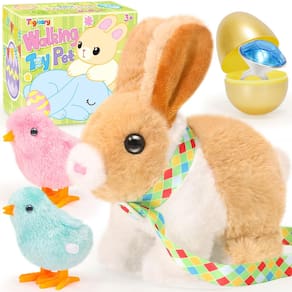 Brinquedo de pelúcia para coelhinho da Páscoa Tagitary Hopping Interactive Kids
